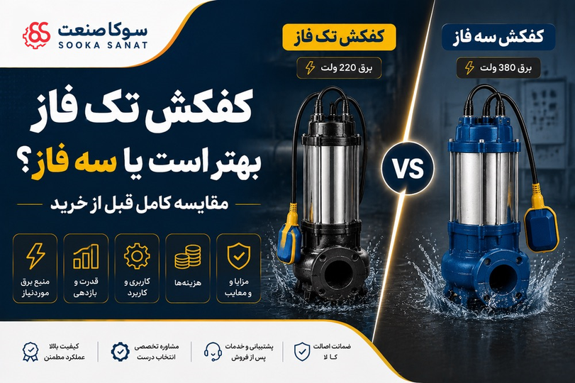 کفکش تک فاز بهتر است یا سه فاز؟ مقایسه کامل قبل از خرید