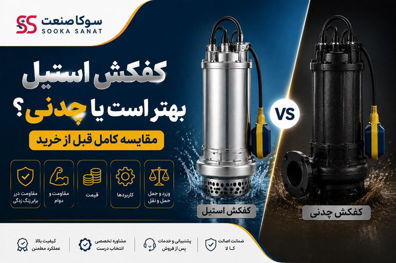 کفکش استیل بهتر است یا چدنی؟ مقایسه کامل قبل از خرید