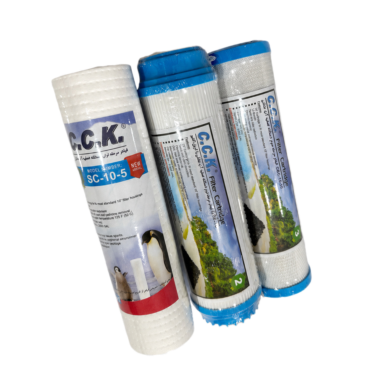 پک فیلتر ۳ عددی تصفیه آب خانگی 10 اینچ cck