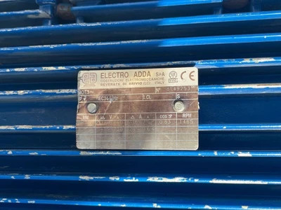 پلاک الکتروموتور استوک ELECTRO ADDA ایتالیا 15 کیلووات 1465 دور