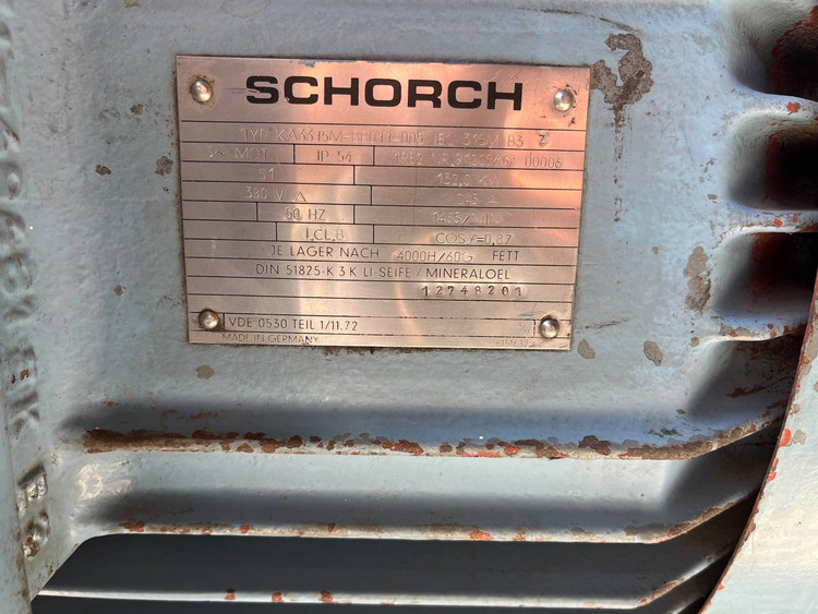 پلاک الکتروموتور SCHORCH آلمان 132 کیلووات 1435 دور